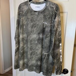Columbia Long Sleeve PFG Fishing Shirt in Olive Camo